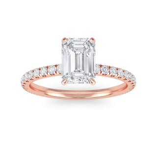 Emerald Tapered Pavé Engagement Ring 1.0 ct