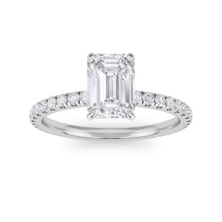 Emerald Tapered Pavé Engagement Ring 1.0 ct