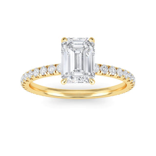 Emerald Tapered Pavé Engagement Ring 1.0 ct