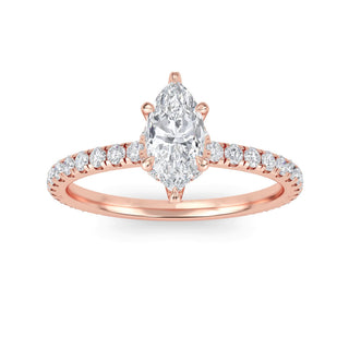 Marquise Petite Pavé Engagement Ring 0.5 ct