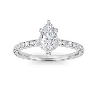 Marquise Petite Pavé Engagement Ring 0.5 ct