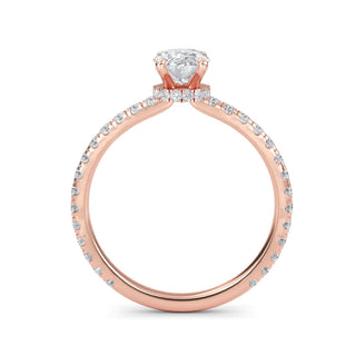 Oval Petite Hidden Halo Engagement Ring 1.0 ct