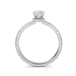 Oval Petite Hidden Halo Engagement Ring 1.0 ct