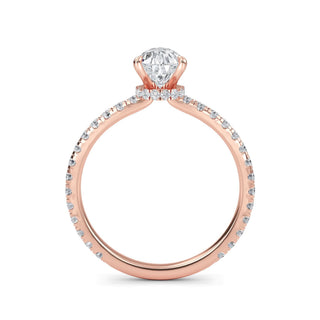 Pear Classic Petite Pavé Engagement Ring 1.0 ct