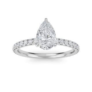 Pear Classic Petite Pavé Engagement Ring 1.0 ct