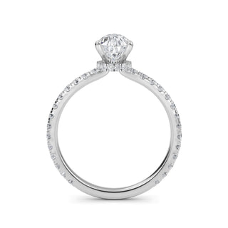 Pear Classic Petite Pavé Engagement Ring 1.0 ct