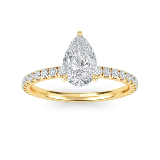 Pear Classic Petite Pavé Engagement Ring 1.0 ct