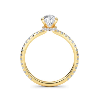 Pear Classic Petite Pavé Engagement Ring 1.0 ct