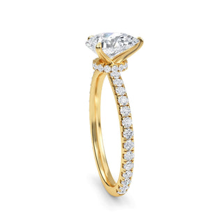 Pear Classic Petite Pavé Engagement Ring 1.0 ct