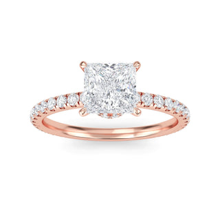 Princess Petite Pavé Engagement Ring 1.0 ct