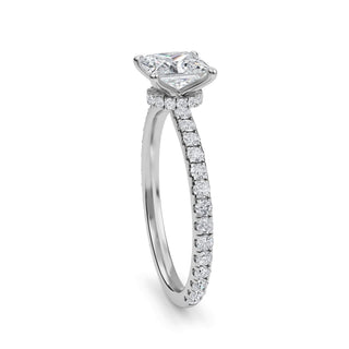 Princess Petite Pavé Engagement Ring 1.0 ct