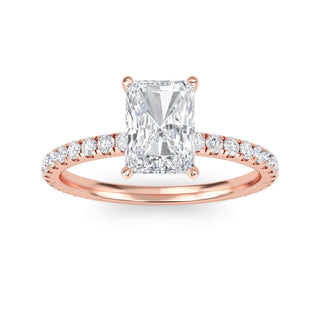 Radiant Solitaire Pavé Engagement Ring 1.0 ct