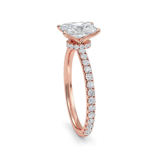 Radiant Solitaire Pavé Engagement Ring 1.0 ct