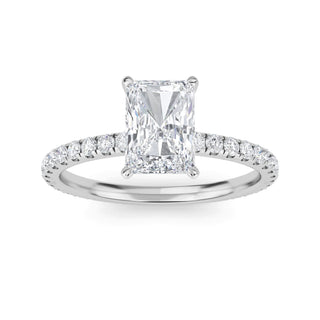 Radiant Solitaire Pavé Engagement Ring 1.0 ct