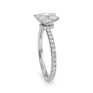 Radiant Solitaire Pavé Engagement Ring 1.0 ct
