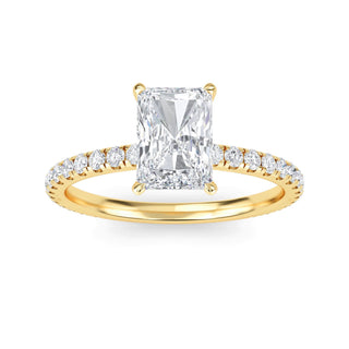 Radiant Solitaire Pavé Engagement Ring 1.0 ct