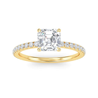 Asscher Classic Pavé Sidestone Engagement Ring 1.0 ct