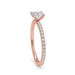 Cushion Classic Pavé Sidestone Engagement Ring 1.0 ct