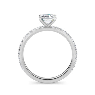 Cushion Classic Pavé Sidestone Engagement Ring 1.0 ct