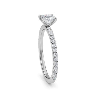 Cushion Classic Pavé Sidestone Engagement Ring 1.0 ct
