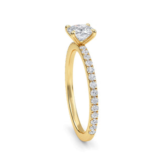 Cushion Classic Pavé Sidestone Engagement Ring 1.0 ct