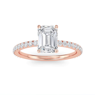 Emerald Timeless Pavé Engagement Ring 1.0 ct