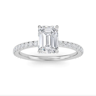Emerald Timeless Pavé Engagement Ring 1.0 ct