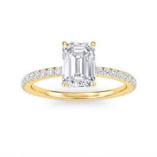 Emerald Timeless Pavé Engagement Ring 1.0 ct