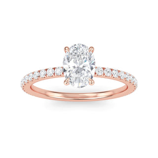 Oval Classic Sidestone Engagement Ring 1.0 ct