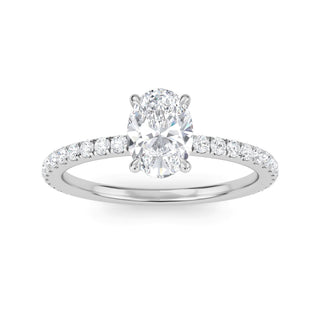 Oval Classic Sidestone Engagement Ring 1.0 ct