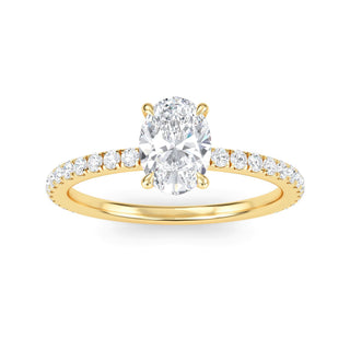Oval Classic Sidestone Engagement Ring 1.0 ct