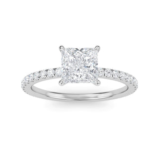Princess Grace Sidestone Engagement Ring 1.0 ct