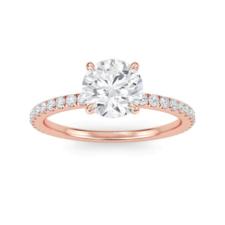 Round Classic Sidestone Engagement Ring 1.0 ct
