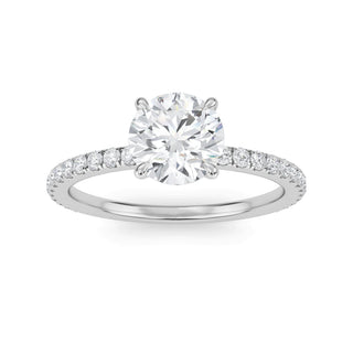 Round Classic Sidestone Engagement Ring 1.0 ct