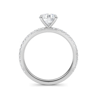 Round Classic Sidestone Engagement Ring 1.0 ct