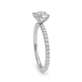 Round Classic Sidestone Engagement Ring 1.0 ct