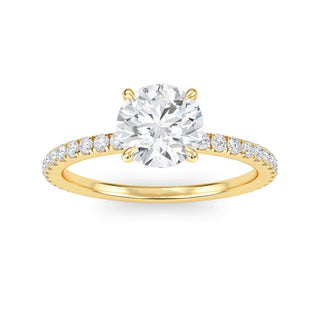 Round Classic Sidestone Engagement Ring 1.0 ct