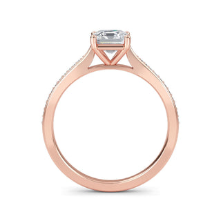 Asscher Tapered Sidestone Engagement Ring 1.0 ct