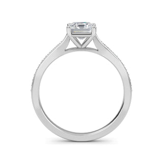 Asscher Tapered Sidestone Engagement Ring 1.0 ct