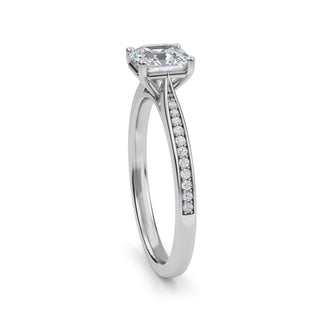 Asscher Tapered Sidestone Engagement Ring 1.0 ct