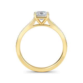 Asscher Tapered Sidestone Engagement Ring 1.0 ct