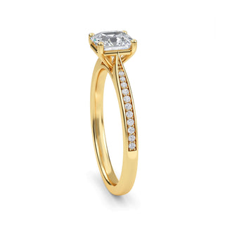 Asscher Tapered Sidestone Engagement Ring 1.0 ct