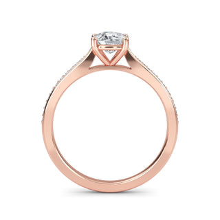 Cushion Tapered Sidestone Engagement Ring 0.6 ct