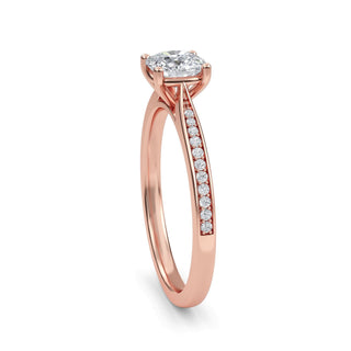 Cushion Tapered Sidestone Engagement Ring 0.6 ct