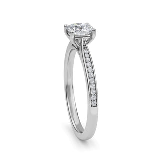 Cushion Tapered Sidestone Engagement Ring 0.6 ct