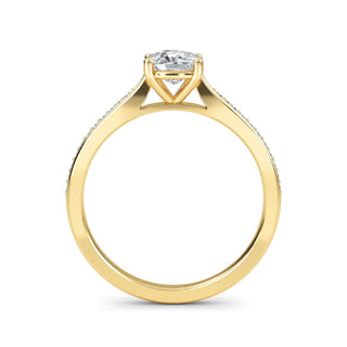 Cushion Tapered Sidestone Engagement Ring 0.6 ct