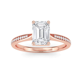 Emerald Tapered Sidestone Engagement Ring 1.0 ct