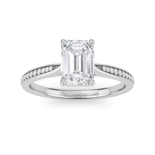 Emerald Tapered Sidestone Engagement Ring 1.0 ct
