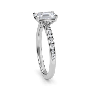 Emerald Tapered Sidestone Engagement Ring 1.0 ct