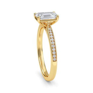 Emerald Tapered Sidestone Engagement Ring 1.0 ct